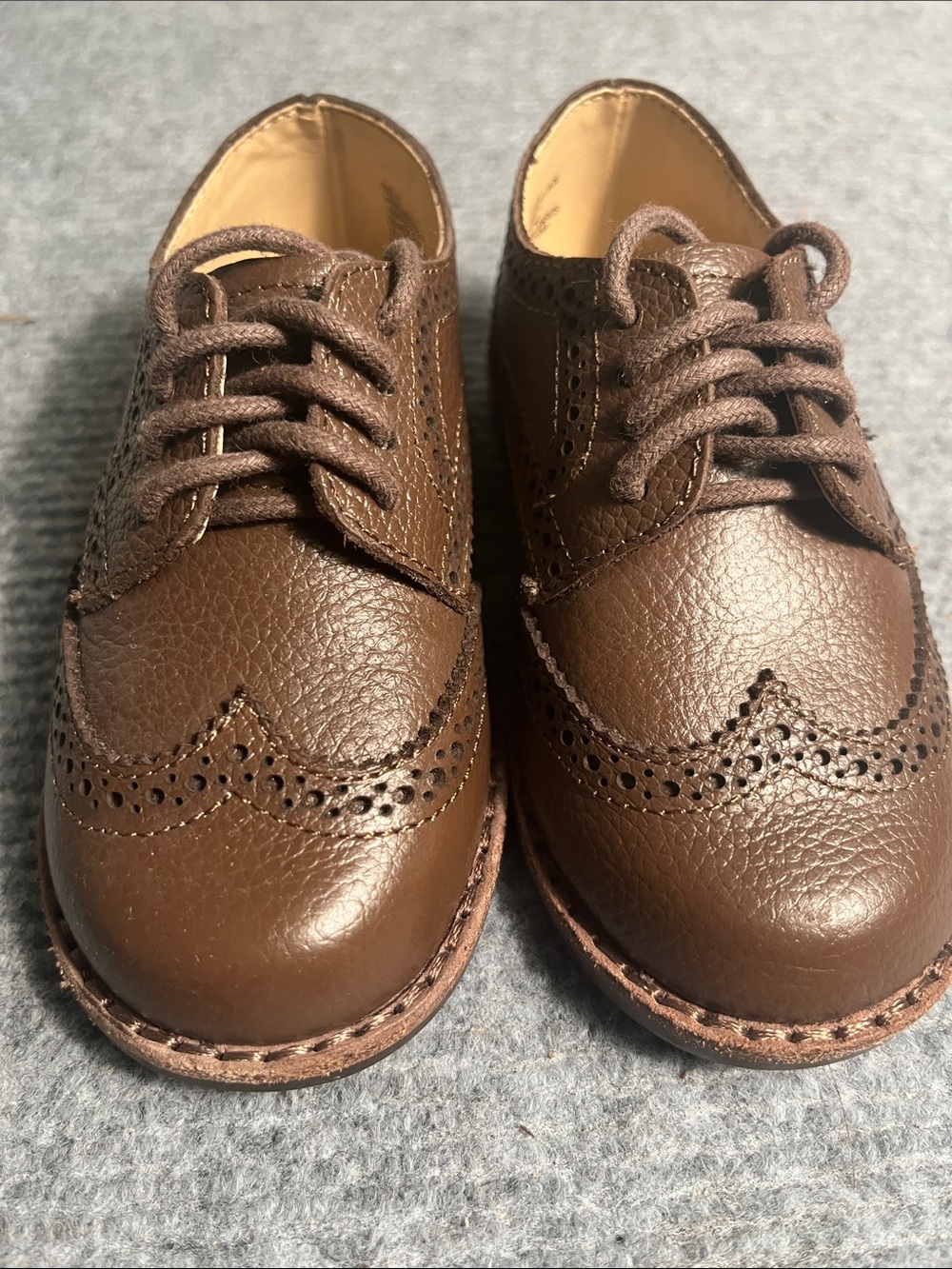 Janie and Jack Brown Wingtip Dress Shoes for Kids